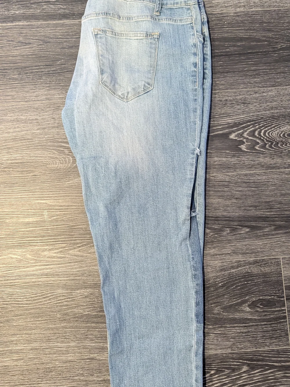Light Wash Patch Skinny Jeans